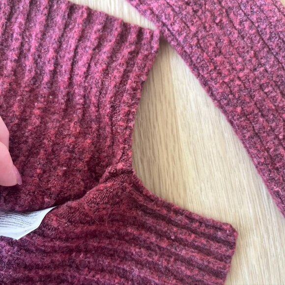 ** madewell Womens Knitted Sweater Mock Neck Marled Maroon Nylon Wool XS - Picture 9 of 10